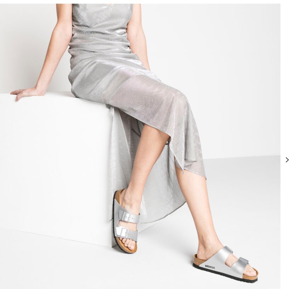 Birkenstock Narrow Arizona Arizona Silver Birko-Flor